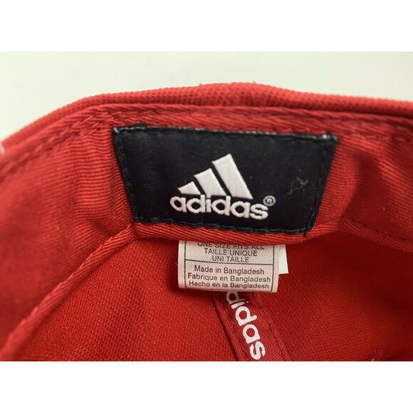Adidas Red & White Wisconsin UW Badgers SnapBack Baseball Hat Cap OSFM - Picture 5 of 6